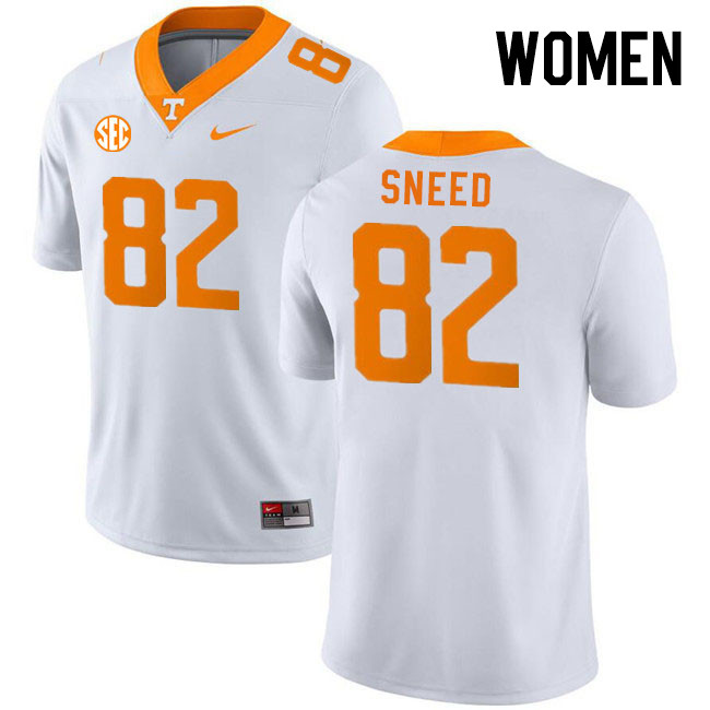 Women #82 Dayton Sneed Tennessee Volunteers College Football Jerseys Stitched Sale-White - Click Image to Close